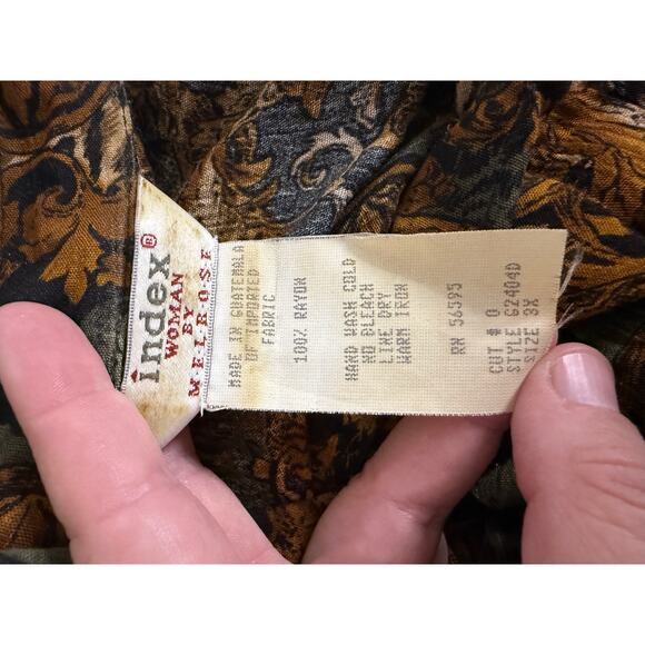 Vintage Index Woman By Melrose '80s '90s blouse 3X Animal Print Versace - Picture 2 of 5